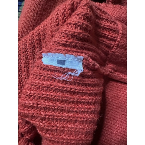 Abercrombie & Fitch Cardigan Varsity Letter Sweater Chunky Knit Women SM Orange - Picture 4 of 7